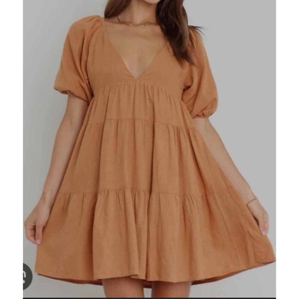 Girl‎ and the Sun Marlow Mini Dress Linen Blend Size Medium
